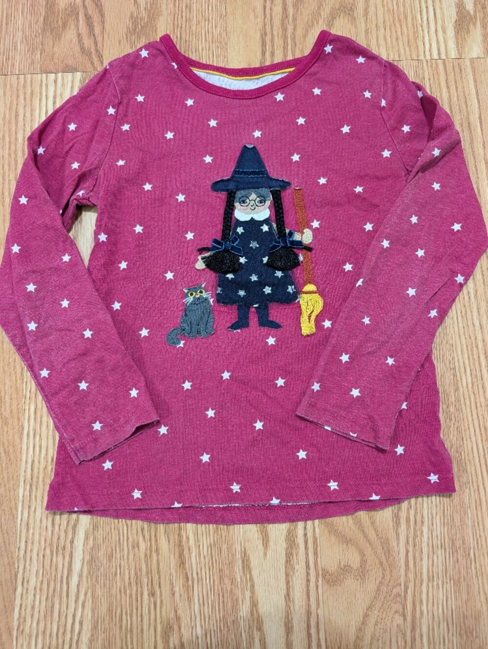 Mini Boden Witch Appliqué Long Sleeve T-shirt 6/7